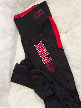 PINK Victoria's Secret Black and Red St. Louis Cardinals Leggings